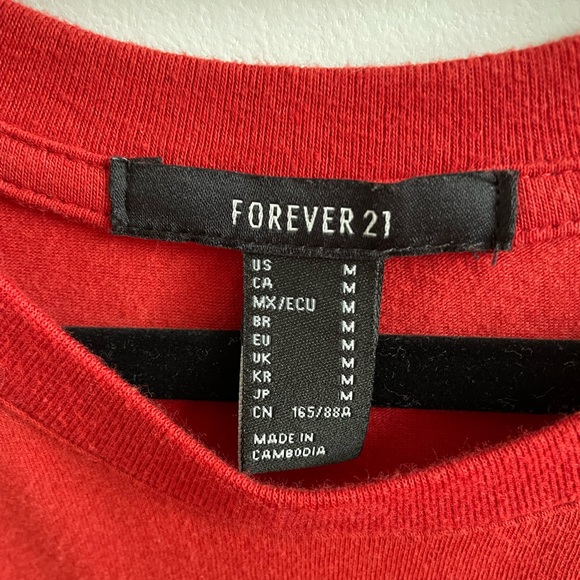 Ruched Long Sleeve Top - Forever 21 - Red - Picture 3 of 6